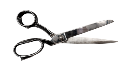 Old vintage tailor or seamstress scissors isolated on white background. scissors isolate