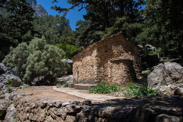 The Greek Orthodox Church of St. George in the Samaria Gorge in Crete