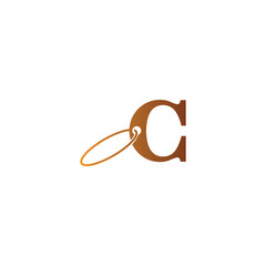 letter C ring logo illustration design vector
