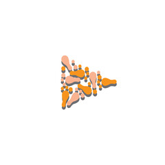 media logo illustration sole of the foot vector template design