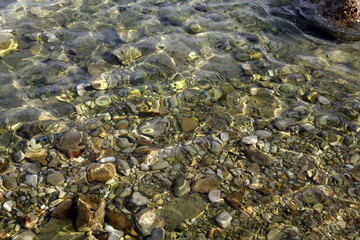 The stones lie on the shores of the Mediterranean Sea.
