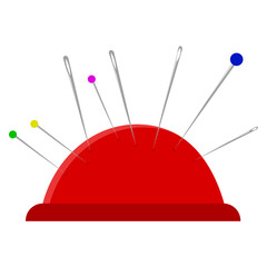 Red Pillow With Needles