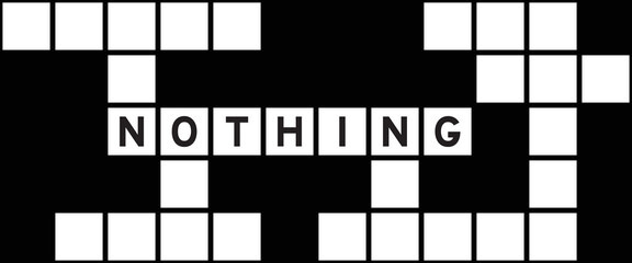 Alphabet letter in word nothing on crossword puzzle background