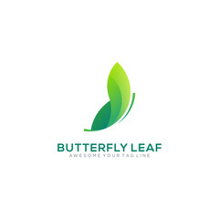 butterfly leaf modern gradient logo