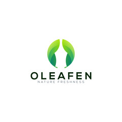 nature leaf o lettering logo gradient colorful