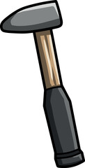 Gray cartoon hammer icon isolated on white background