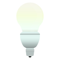 Light bulb LED in realistic style. Incandescent and energy saving.