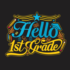 Welcome back to School t shirt design with School  elements or Hand drawn back to School typography design