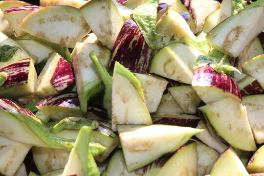 Cutted Brinjal  as background