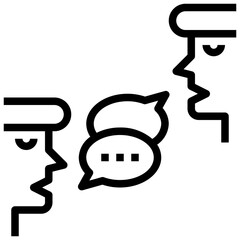 communication skill outline style icon