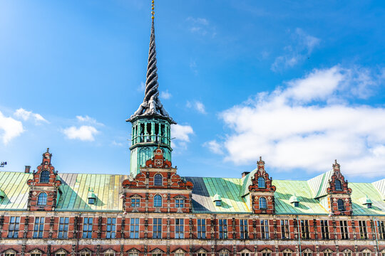 Tower of Borsen, building of the Chamber of Commerce, in Copenhagen, Denmark