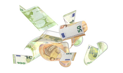 euro money falling as rain