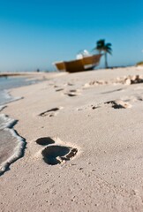 Foot print on a Mexican beach