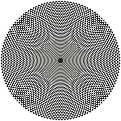 Mesh of triangles in a circle zoom pattern. Vector isolated halftons elements. Abstract dotted vector stipping texture. Radial background shapes.