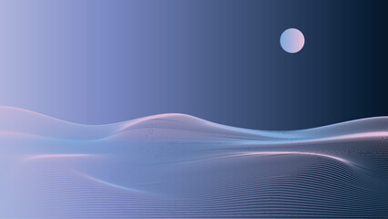 Wave Background design moon