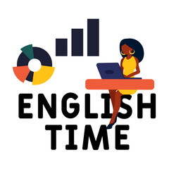 english time. flat vector illustration