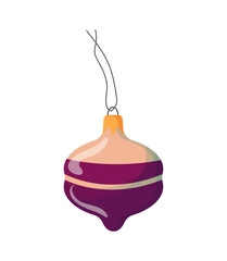 Christmas tree decorations isolated on white background vector illustration set. Winter Holidays and Celebrations concept. 