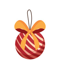 Christmas tree decorations isolated on white background vector illustration set. Winter Holidays and Celebrations concept. 