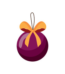 Christmas tree decorations isolated on white background vector illustration set. Winter Holidays and Celebrations concept. 