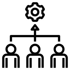teamwork outline style icon