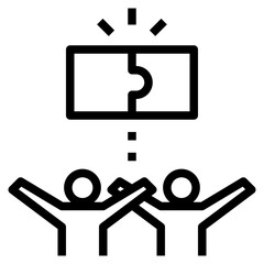 teamwork outline style icon