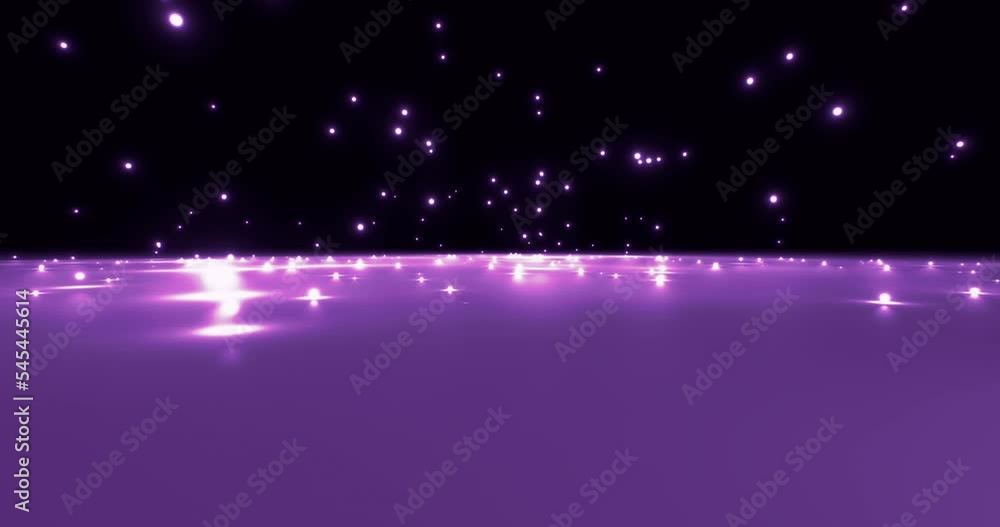 Wall mural 3d rendering of glowing and lighted balls bouncing on a purple surface