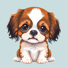 Colourful illustration of a cute dog puppy