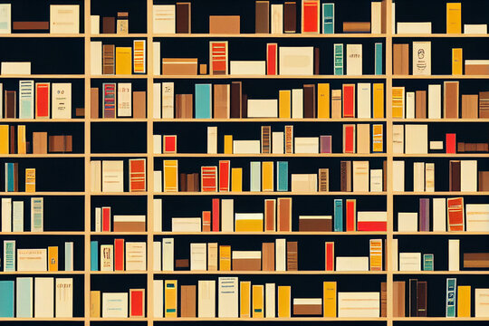 bookshelf with books pattern