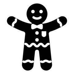 gingerbread man solid icon