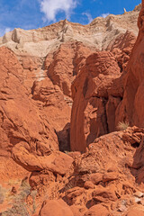 Fototapeta na wymiar Twisted Rocks in a Narrow Canyon