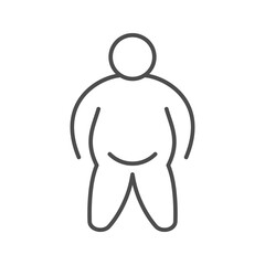 Person with extra weight line icon
