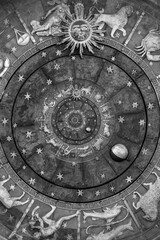 Astrology and alchemy sign background illustration