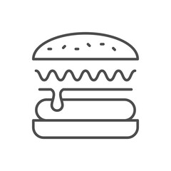 Hamburger or fast food line icon