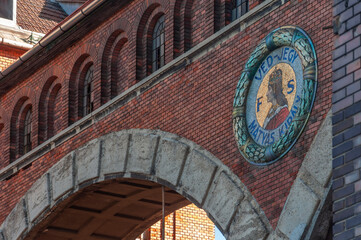 Old abandoned historic brick brewery in Budapest, Hungary