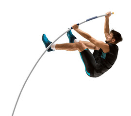 Professional pole vaulter. Isolated - 545451459