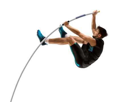 Professional pole vaulter. Isolated - Powered by Adobe