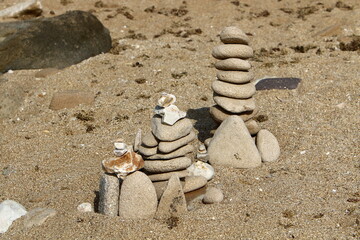 Fototapeta na wymiar The stones lie on the shores of the Mediterranean Sea.
