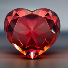 red heart shaped diamond gem