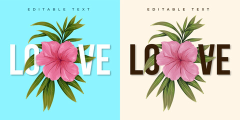 the flower with editable text illustration