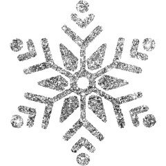 Silver Gold Glitter Snowflake