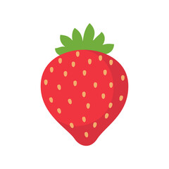 Fototapeta premium Strawberry vector. Sweet red fruit cut in half for a refreshing summer juice.