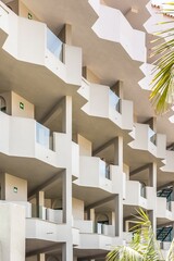 Exterior residential building with balconies