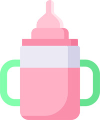 Cute baby cup icon. baby cup vector icon with flat design style.