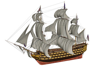 Old ship - 3D render
