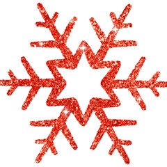 Red Gold Glitter Snowflake