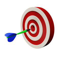 bullseye target with arrow icon 3d render design