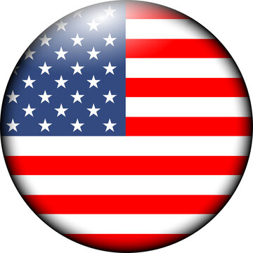 american flag icon badge vector illustration, with embossed or 3d effect