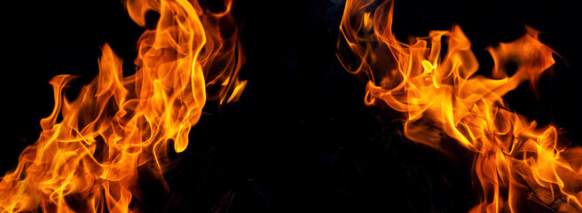 Fire blaze. Abstract blaze, fire on a black background, flame texture for banner, background and...