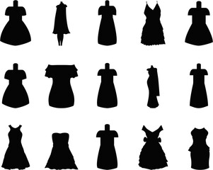 Dress Collections isolated vector Silhouette