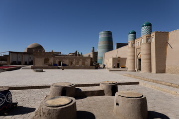 Minareto di Kalta Minor e cinta muraria di Khiva Uzbekistan